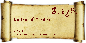 Basler Életke névjegykártya